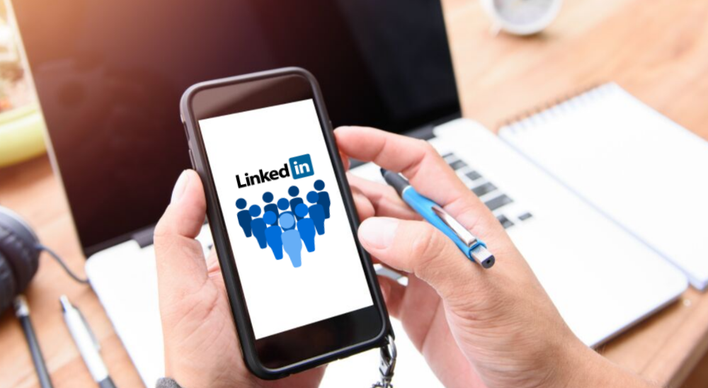 Phone with LinkedIn Logo